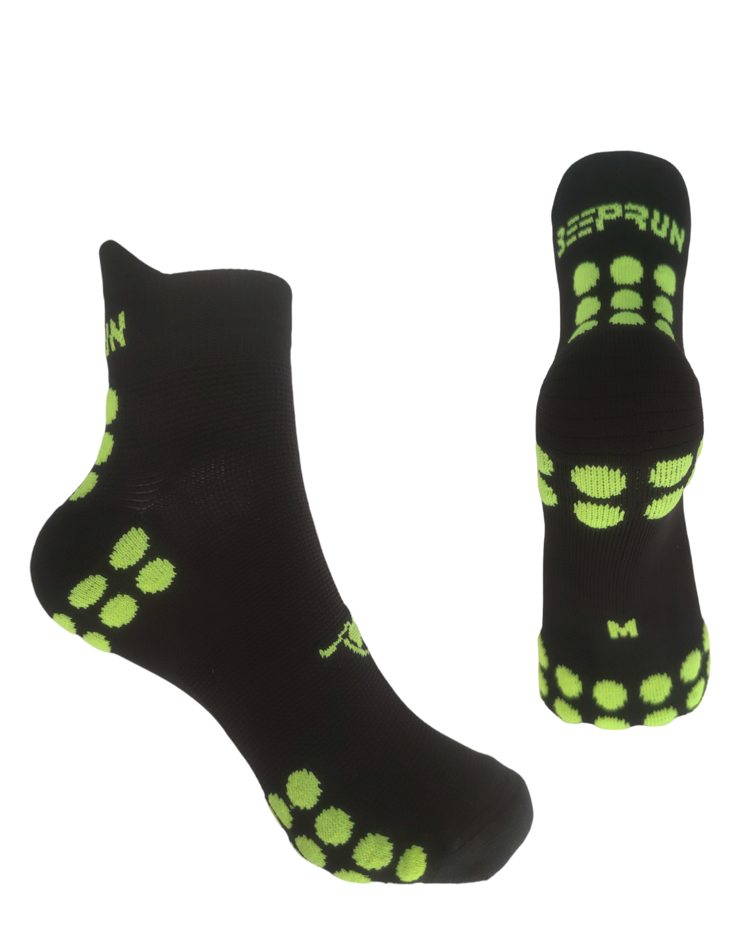 BEEP RUN SPORT Negro Verde flúor (caña 10cm)